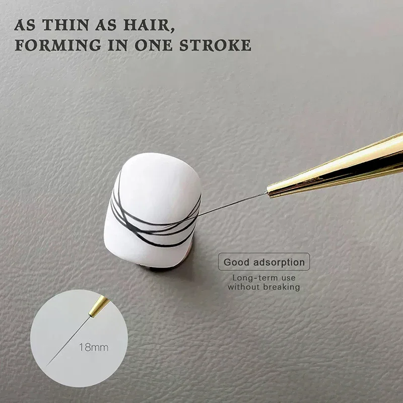 5PCS Handle Nail DIY Brush Acrylic Extremely Fine Art Painting Drawing Liner Lines Pen Stripe Flower Uv Gel High Quality