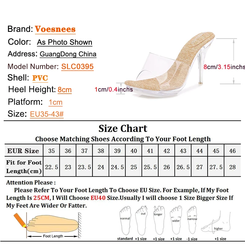 Summer 8CM Slippers For Woman Luxury Designer Transparent Heel Shoes Outdoor Non-slip Ladies Sandals Fashion Clear Jelly Shoes