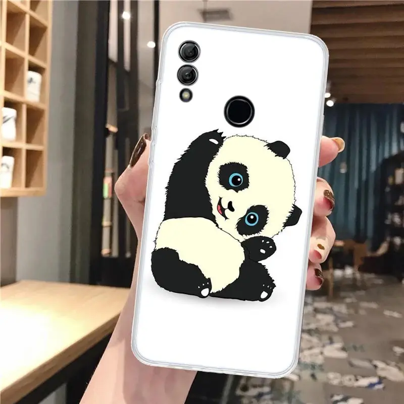 Cartoon Cute Panda Bear Soft Phone Case For Huawei Honor 10 Lite 9 8A 8X 8S 9X Pro P Smart Z Y5 Y6 Y7 2019 Y9S 20I 50 Shell Capa