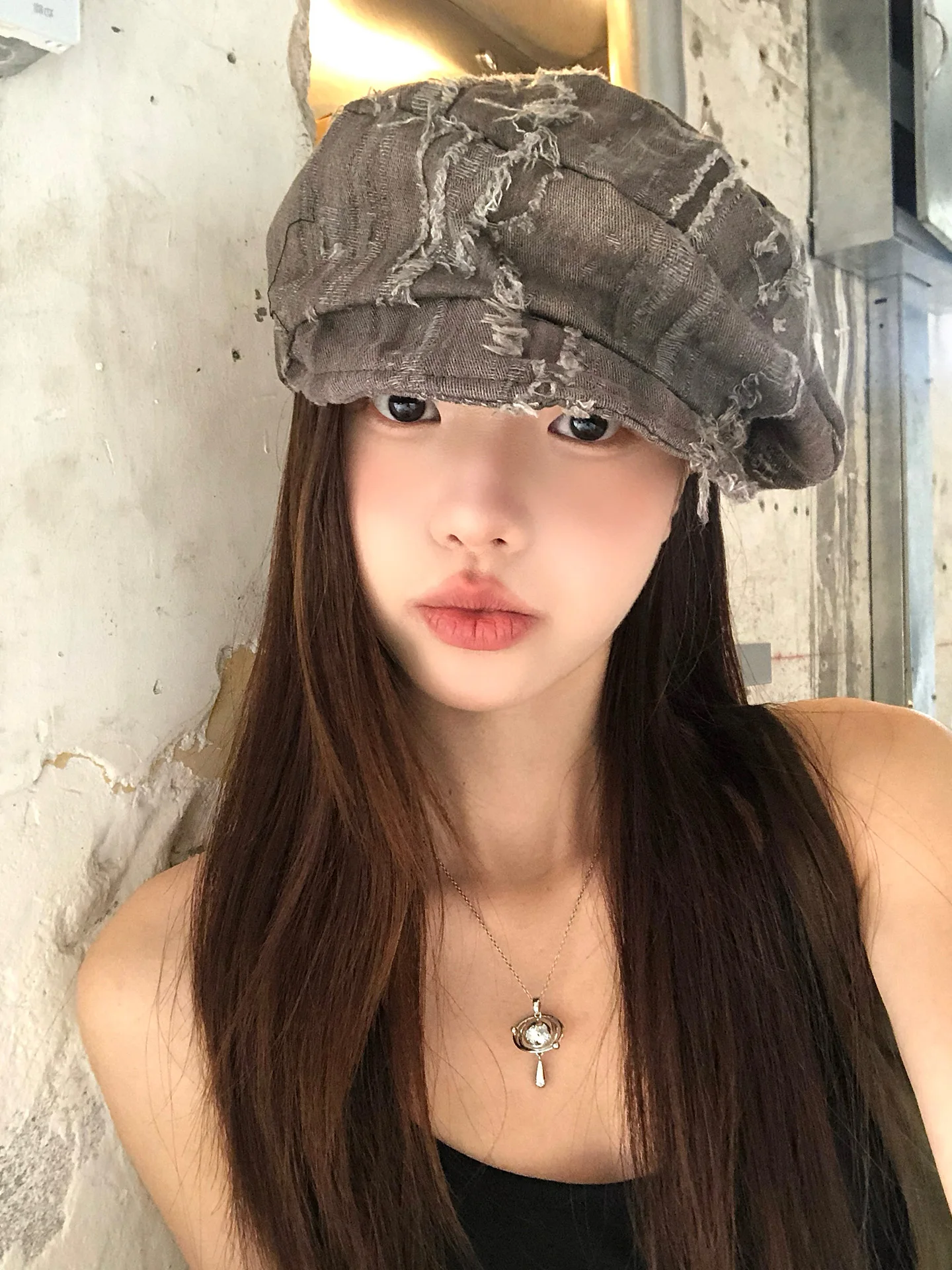 Retro Weathered Hole Linen Beret Hat Women Spring Summer Personality Fashion Face Slimming Eight Corner Newsboy Cap