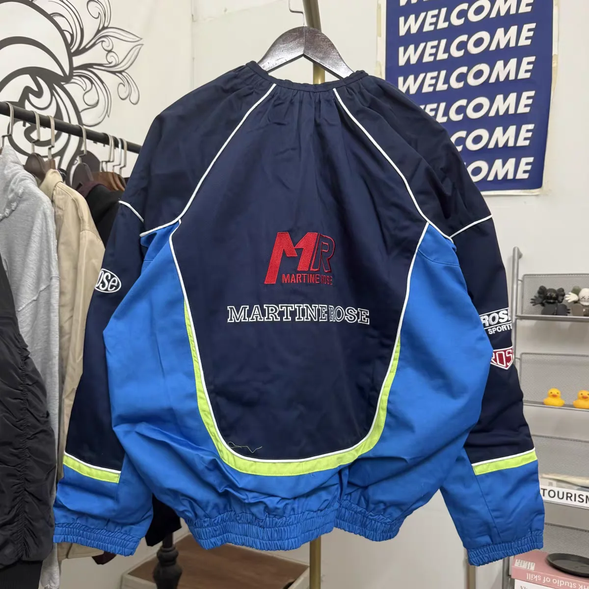 25fw المرقعة مارتين روز بدلة سباق جاكيت زيبرا الرجال النساء سترات عالية الجودة معطف #2