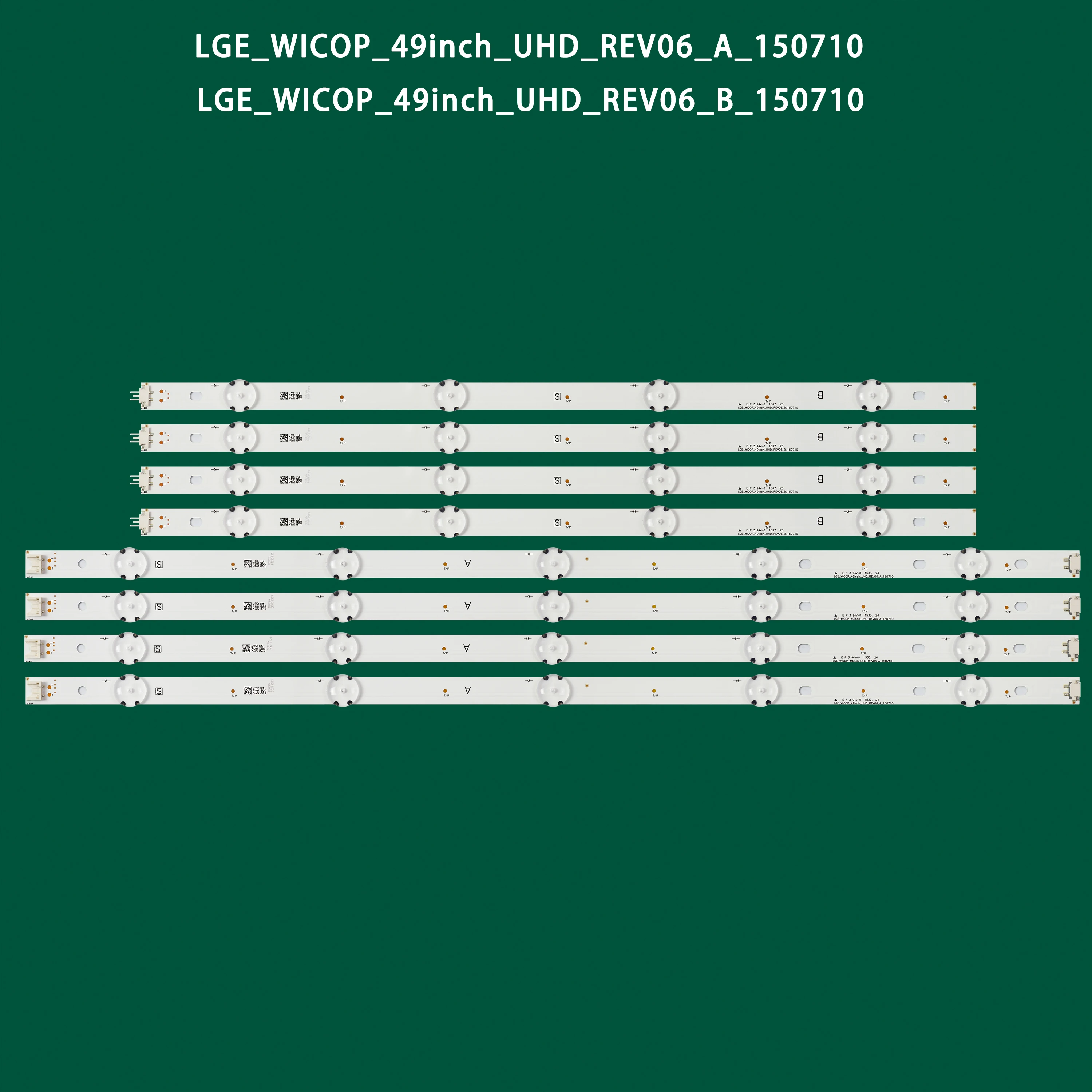 

8 шт. 49-дюймовая светодиодная подсветка для 49LG61CH-CK 49UF640-ZA 49UF6407 49LF510V LGE-WICOP-49inch-UHD-REV06-A/B-150710 NC49ODUE-SADP2