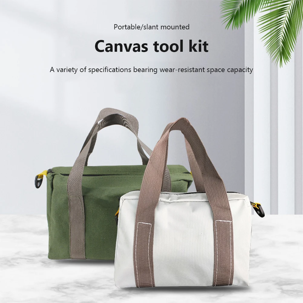 Wide Mouth Canvas Tool Kit, Power Organizer Pouch, impermeável, grande capacidade, saco de armazenamento para eletricistas, 12 ", 16", 20"