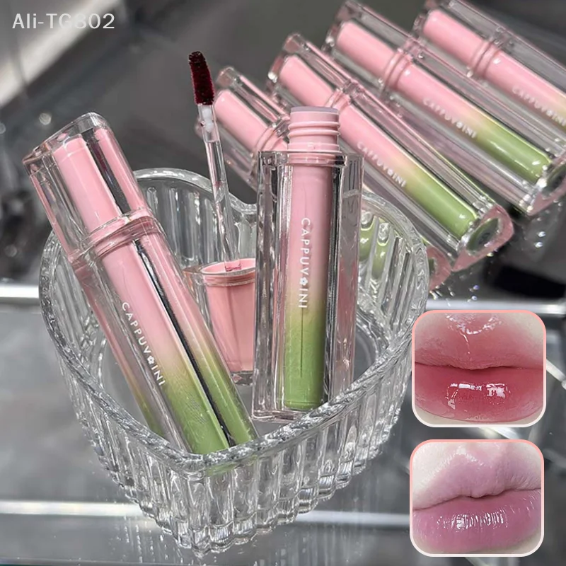 1개입 카푸비니 롱래스팅 논페이딩 누드 퍼플 립 글레이즈 수분감 있는 워터 텍스처 미러 리퀴드 립 틴트 메이크업 화장품