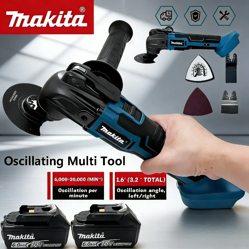 

Бесщеточный аккумуляторный многофункциональный осциллирующий электроинструмент Makita 18В с быстрой заменой насадок