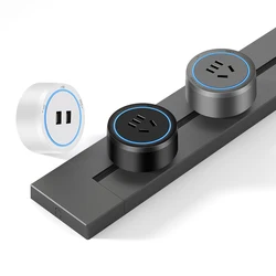 KXN New Design Q2 Power Track Rail System Socket Adapter 13A Electrical Universal UK EU USB Type C Plugs Track Outlets