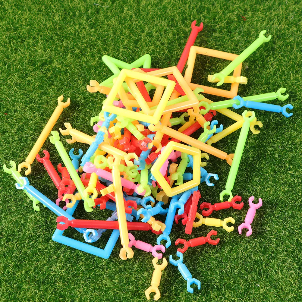 

1Set Educational Construction Engineering Building Bars Puzzle Set Plastic Assembling Blocks for Kids Preschool Learning Flowers