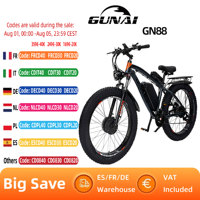 GUNAI GN88 Adult Electric Bicycle 2000W 48V 23Ah Electrical Road Bike Adult Fatbike MTB E-bike 26 inch Fat Tire Mountain Ebike