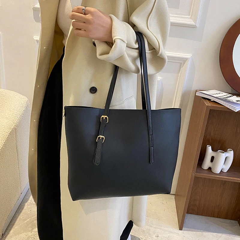 Women\'s Shoulder Bag PU Large Capacity Casual Simplicity Female Tote Bags Adjustable Shoulder Straps Women Handbag XN5150