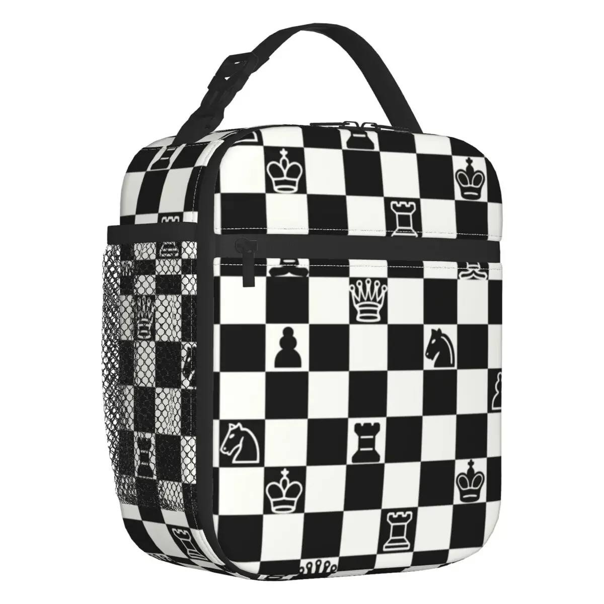 

Custom Fashion Chess Lunch Bag Men Women Cooler Thermal Chessboard Game Insulated Lunch Boxes for Children School