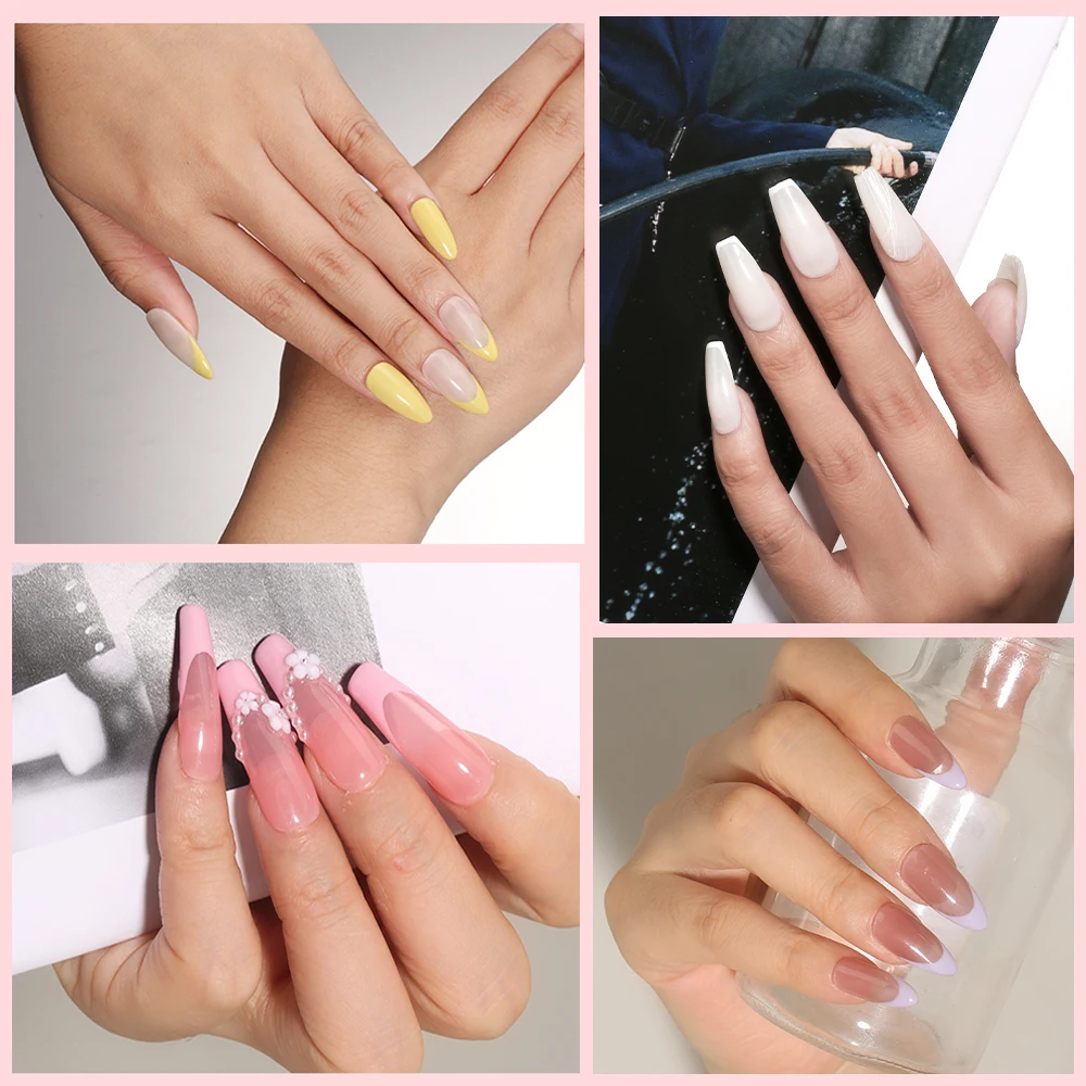 MAYCHAO 7.3ml Jelly Gel Nail Polish Transparent Nude Manicure Top Coat SemiPermanent Polish Soak Off UV LED Gel Art Nail Varnish