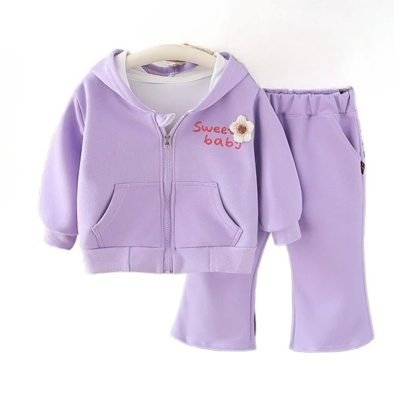 

New Spring Autumn Baby Clothes Children Girls Long Sleeved Hooded Jacket Pants 2Pcs/Sets Fashion Infant Clothing Kids Tracksuits