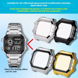 For Casio AE1200 case mod kit Modified metal 3299 AE-1200 AE-1300 bezel glass strap ring stainless steel Watch band accessories