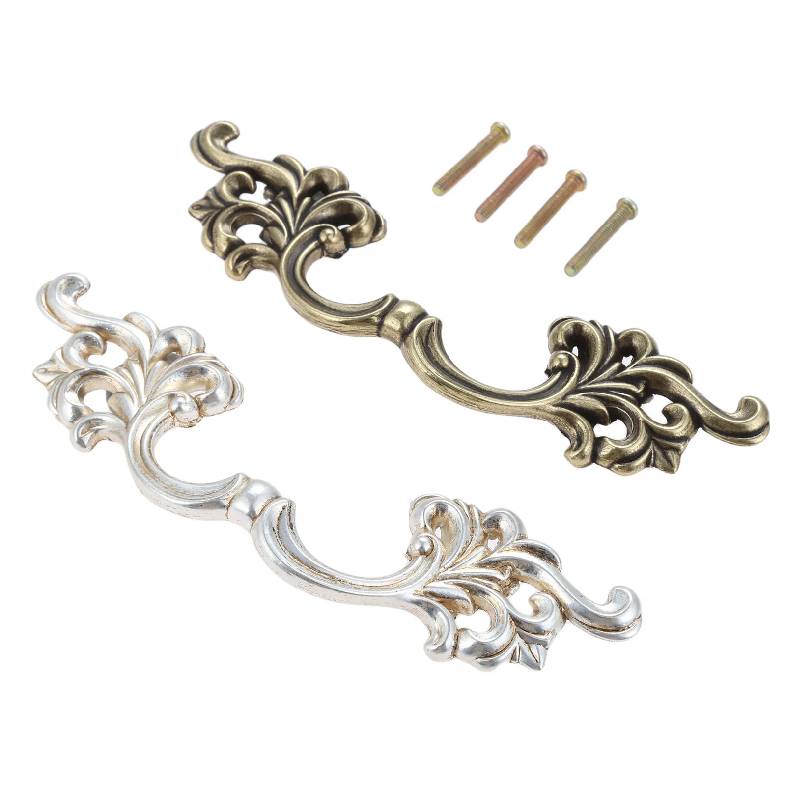 DRELD 85mm Antique Furniture Handle Kitchen Cabinets Door Pull Drawer Wardrobe Cupboard Dresser Handle Pull Knobs Silver/Bronze