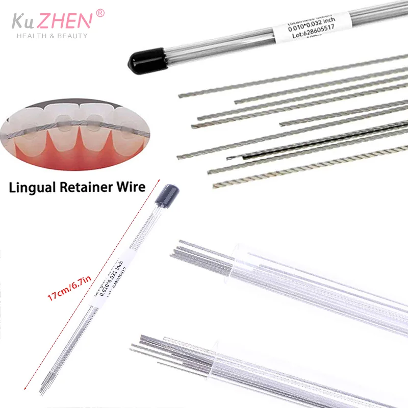 

10Pcs/Box Dental Orthodontic Lingual Retainer Wires Flat Straight Twist Wires Stainless Steel Dental Pre Filament Dental Lab