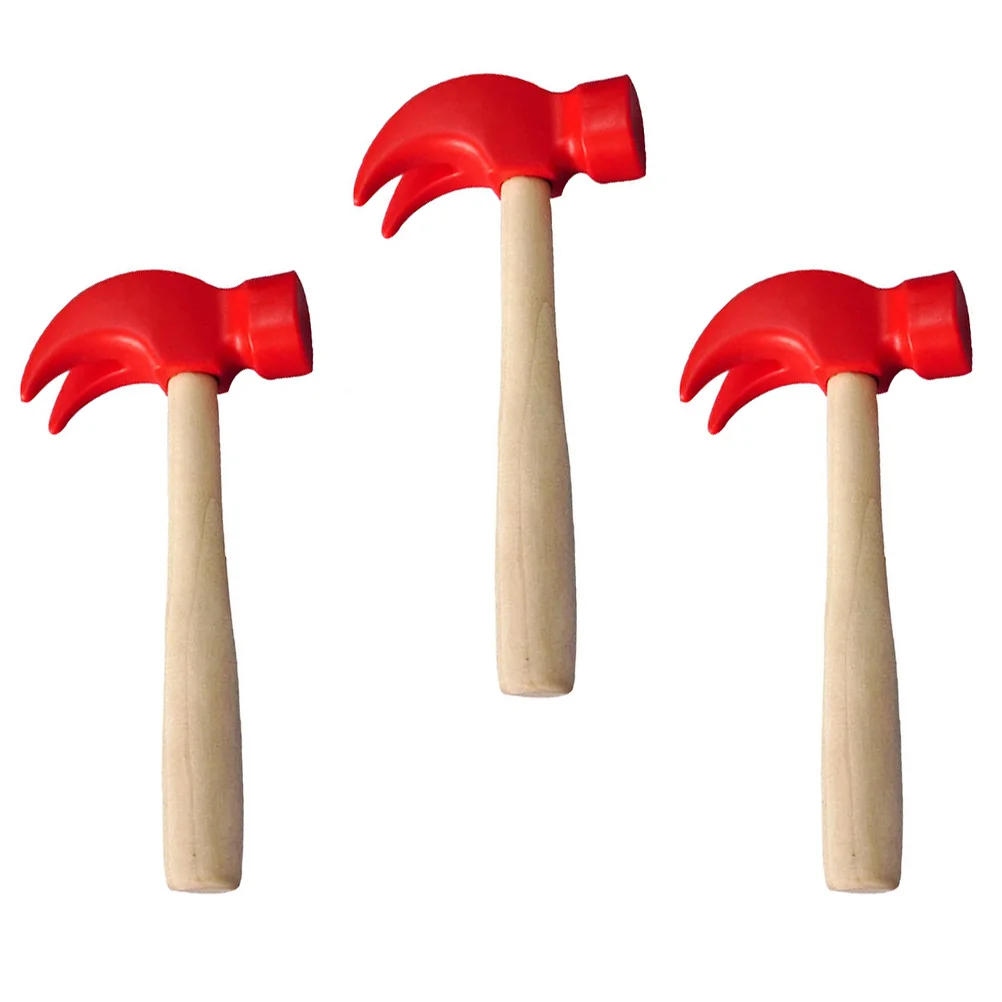 3 Pcs Simulation Children Shape Toy Simulated Small Wooden Simulation Hammer Toy Kids Pretend Play Exquisite