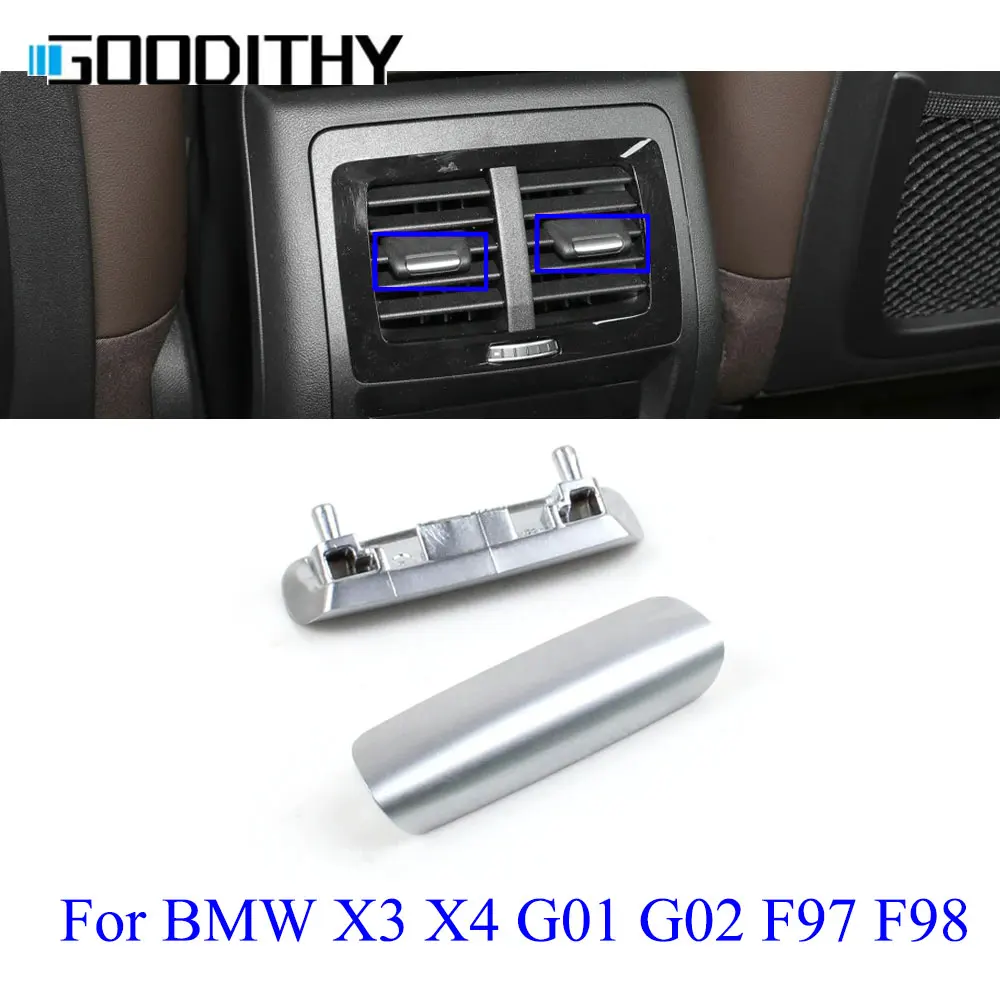 Chrome Plated Trim Rear Air Conditioning Toggle Piece AC Vent Outlet Tab Clip For BMW X3 X4 G01 G02 F97 F98 2018 2019 2020 2021