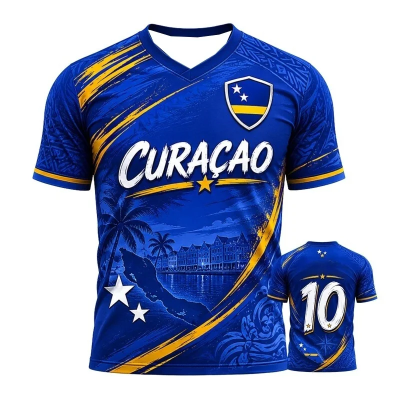 2026 Curacao National Design Football Jersey, Fan Friendly Quick Drying Casual Sports Men's T-shirt
