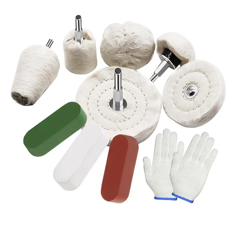 ABBO-10Pcs Buffing Wheel Kits,Polishing Wheels Buffing Pads For Drill For Metal Aluminum,Stainless Steel, Chrome, Jewelry