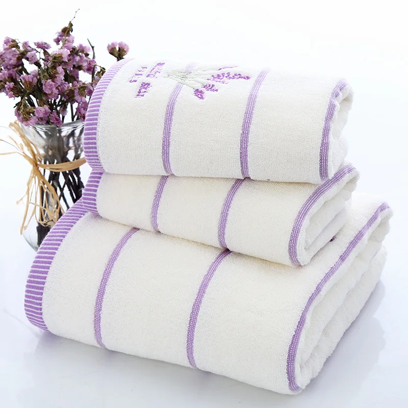 Luxury White Lavender Fabric Bath Towels for Adults and Children, Face Towel for Bathroom, Purple, Christmas Gift, 1Pc