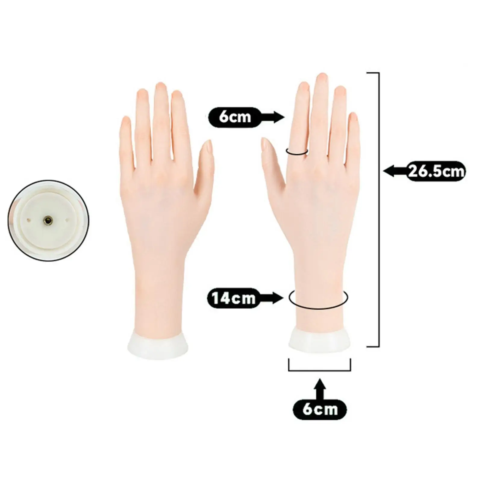 Main de mannequin, main féminine réaliste pour acrylique N64.Soft flexible pour matiques, bijoux, collier Nail Art