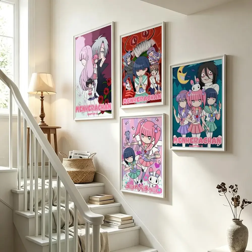 cartoon Menhera‑chan Poster Poster HD Waterproof Self-adhesive Art Print Wall Decor for Bedroom Living Room Gift