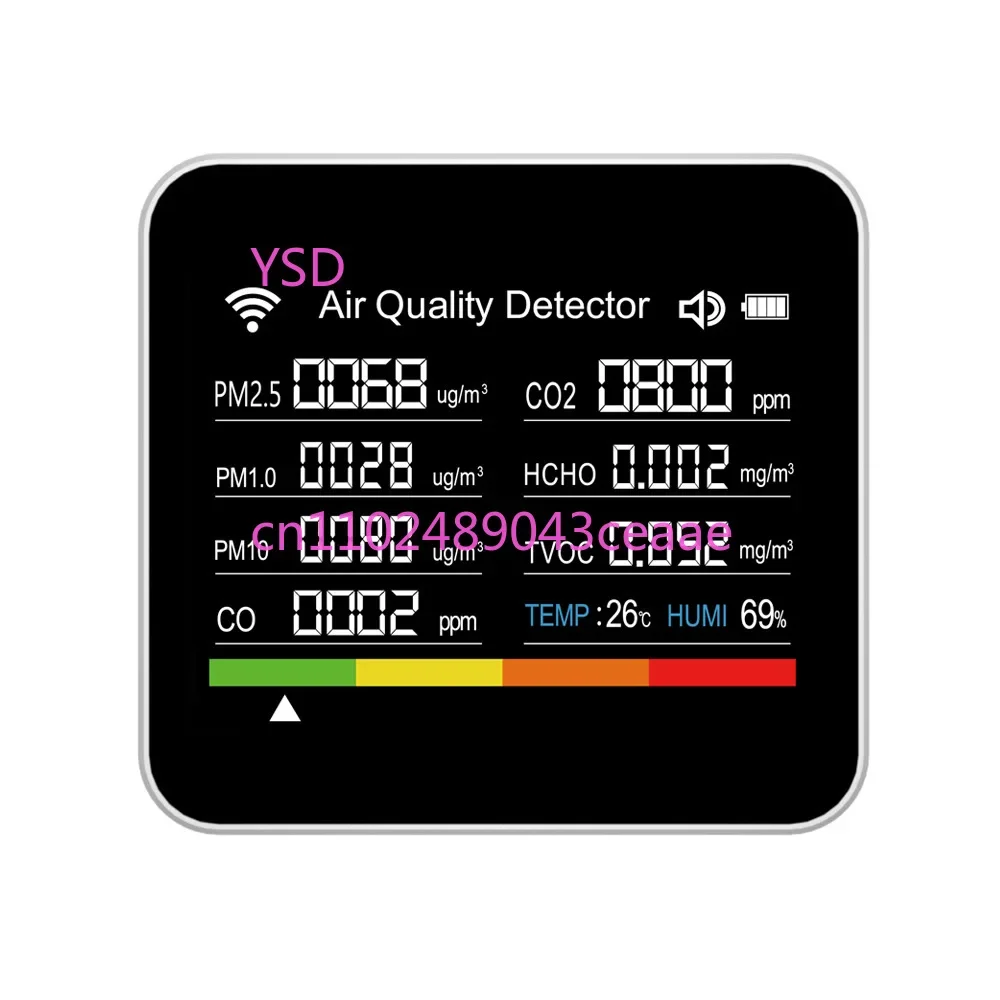 14-in-1 Tuya Smart APP WiFi Air Quality Detector (Tests CO₂, CO, PM2.5, Formaldehyde, TVOC)