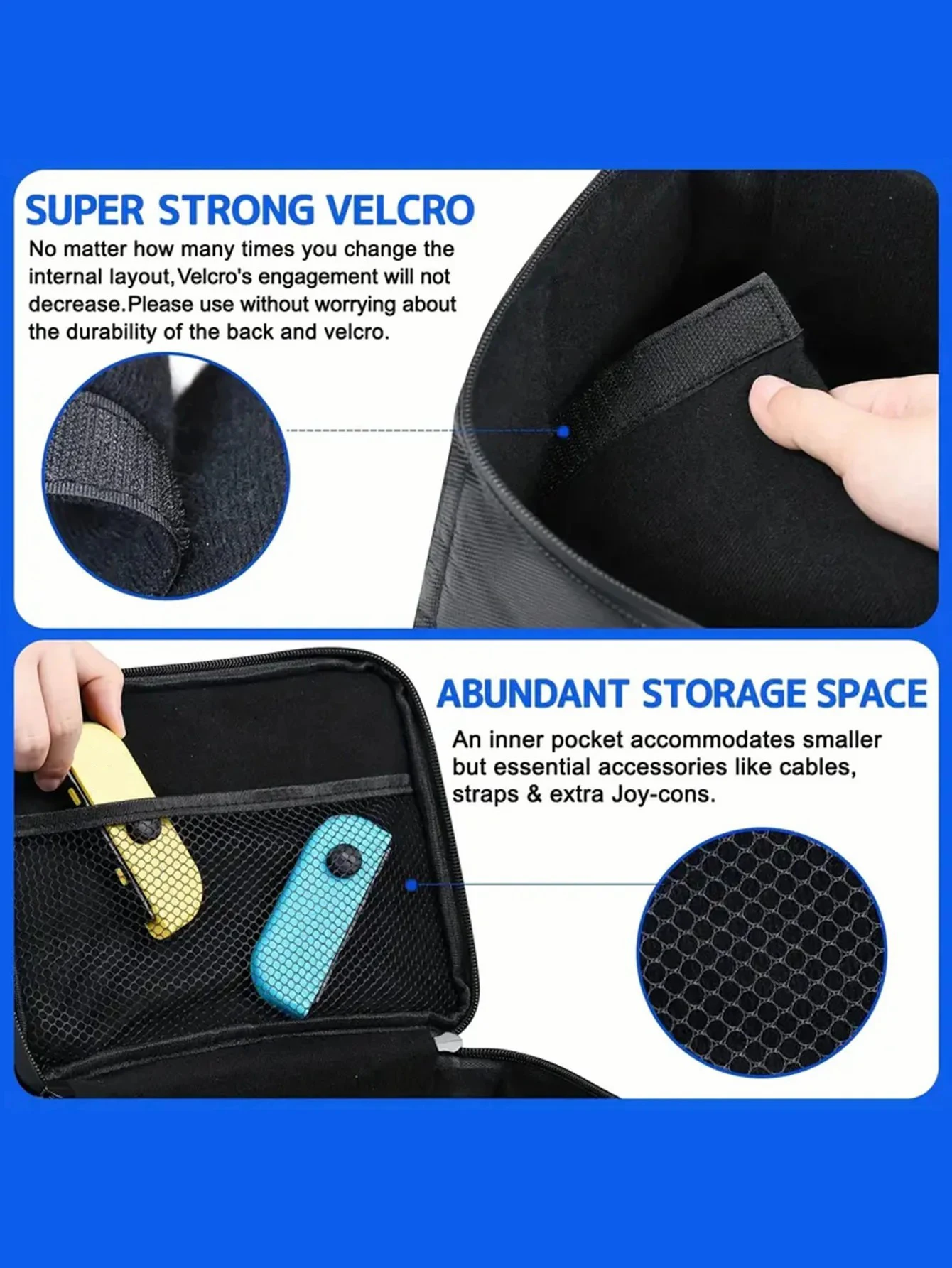 Suitable for Nintendo Switch/Switch OLED travel bag, soft case protection, portable switch case, detachable compartment