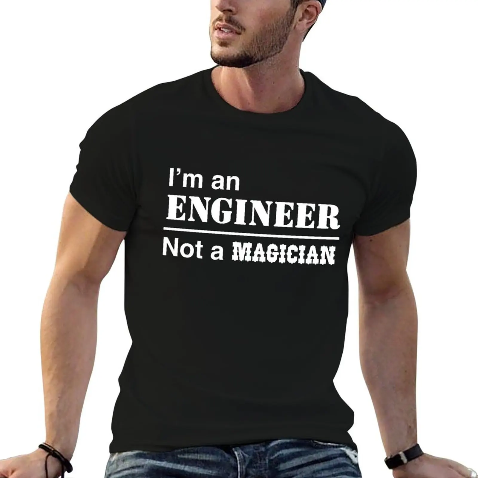 Je suis ingénieur, pas magicien T-shirt streetwear vêtements personnalisés pour hommes