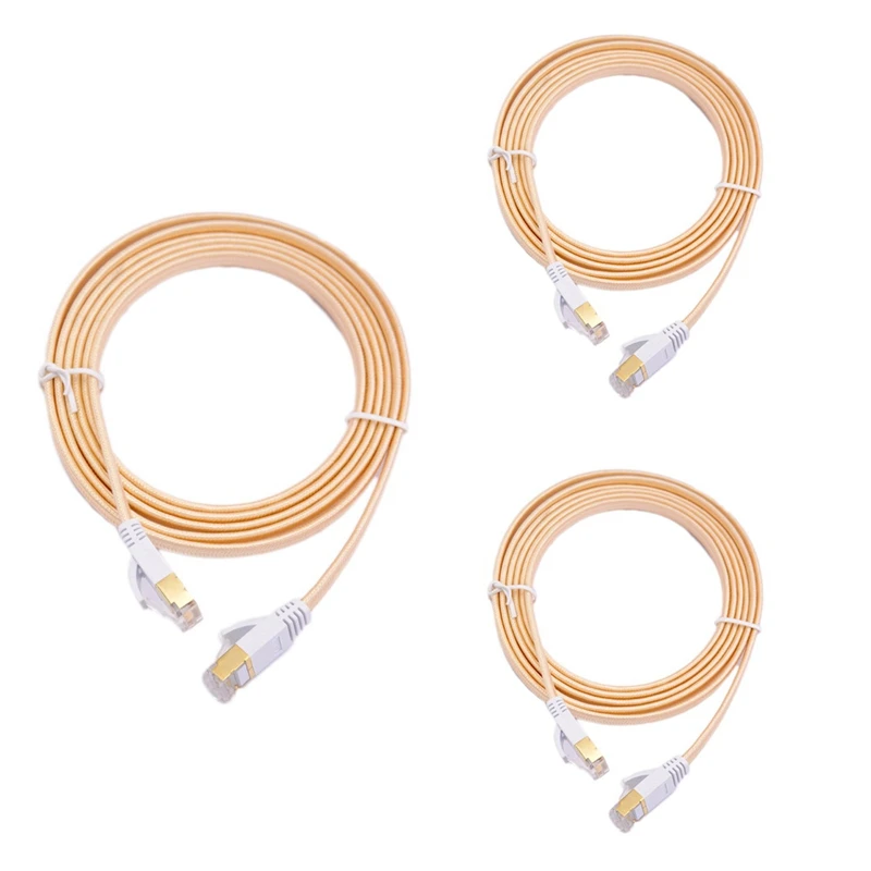 Network Cable,Category 7 Gold Plated Network Cable RJ-45 Network Cable Double Shielded Network Cable For Computer