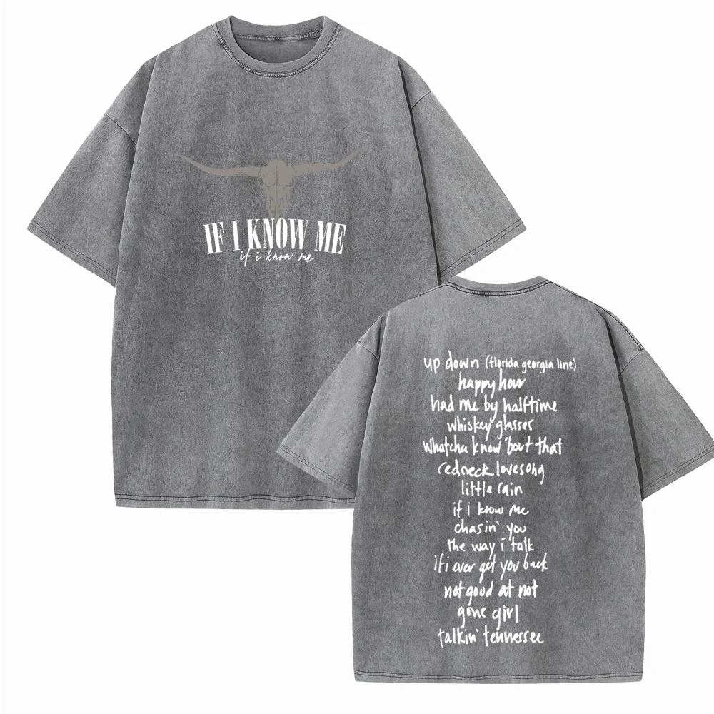 If I Know Me Morgan Wallen 2024 Shirts Vintage Harajuku Summer  Unisex O-Neck Short Regular  Sleeve Cotton T-Shirts Printing