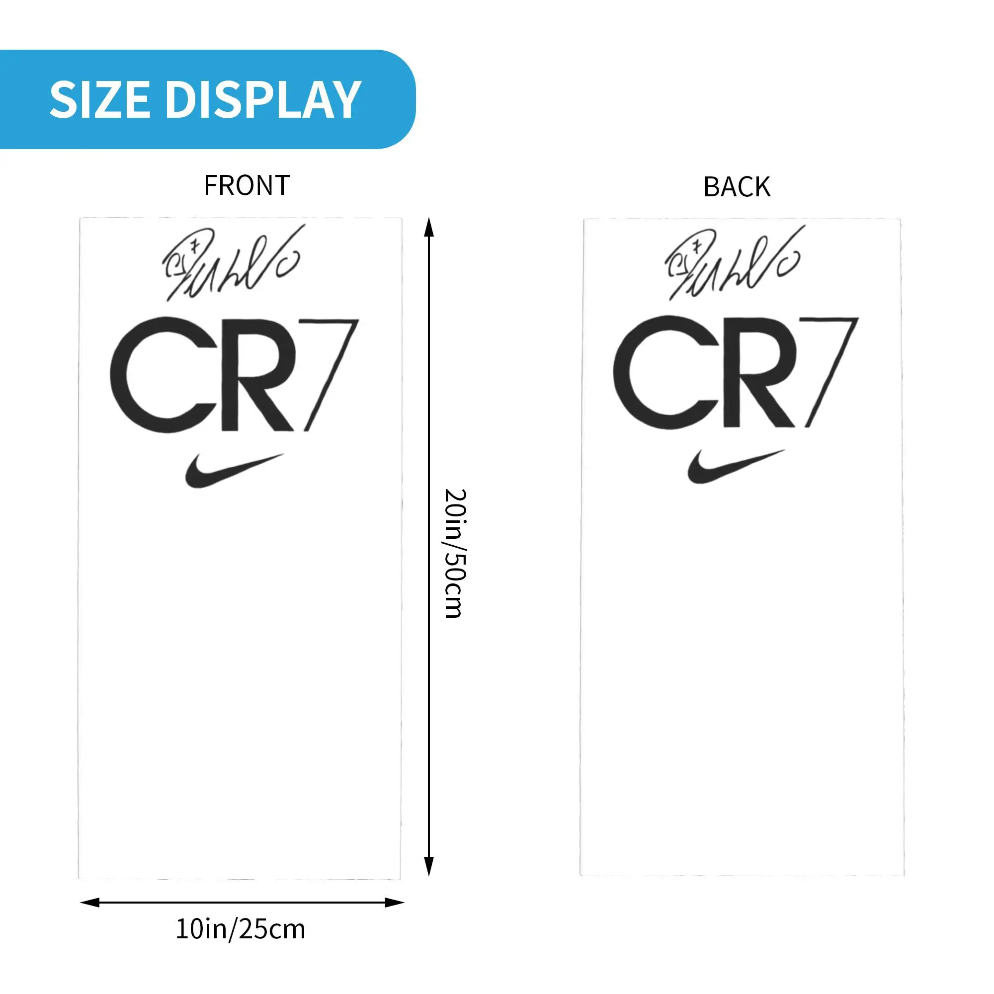 Cr7 كرة القدم رونالدو توقيع باندانا الرقبة الجراب مطبوعة التفاف قناع وشاح متعدد الاستخدام عقال المشي لمسافات طويلة الصيد للرجال النساء الكبار