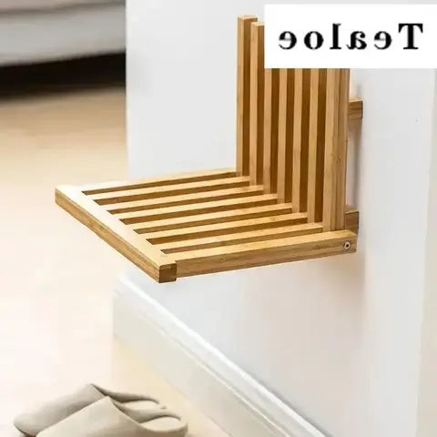 벽 좌석 접이식 의자 접이식 의자 벽걸이 형 보이지 않는 신발 변경 의자 단단한 나무 Best5