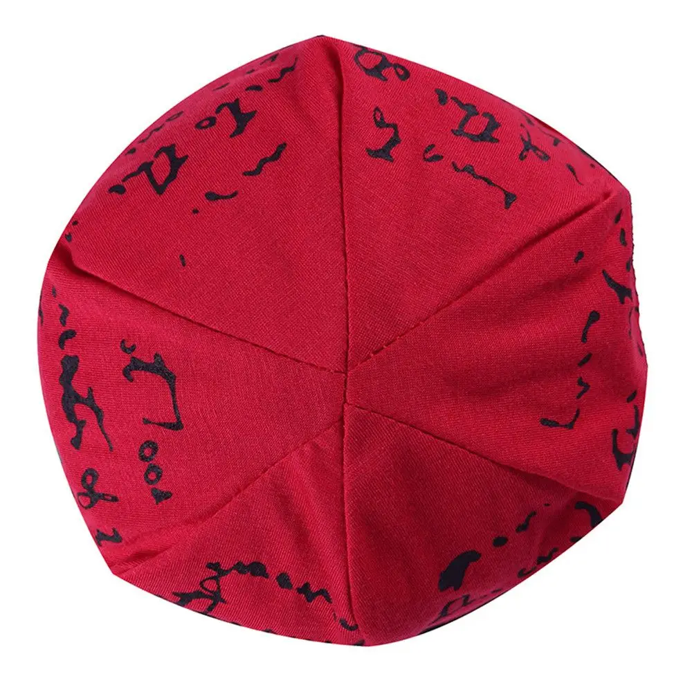 Winter Warm Goth Bonnet Letter Print Hip Hop Beanies Head Wrap Nightcap Men's Hat