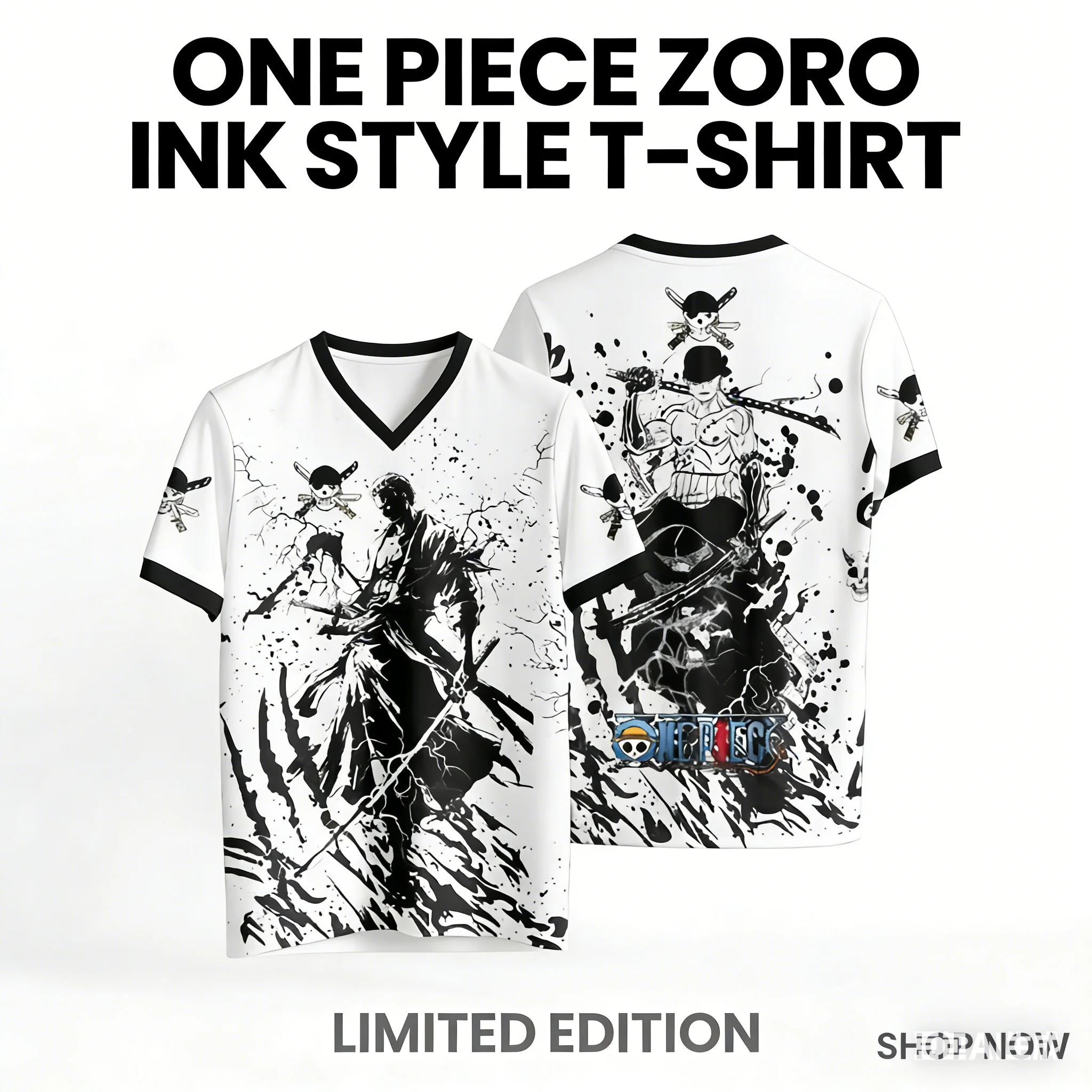 One Piece Zoro Anime Y2k Koreanischer Stil Baseball Hockey T-Shirt Mode Retro Trikot Streetwear Anime Alltags-Unisex-Oberteile Tees
