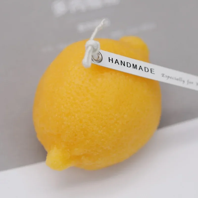 Molde de silicona con forma de limón para vela, 100% de calidad alimentaria, fruta Artificial hecha a mano, vela de aromaterapia, molde para hornear, molde de cera