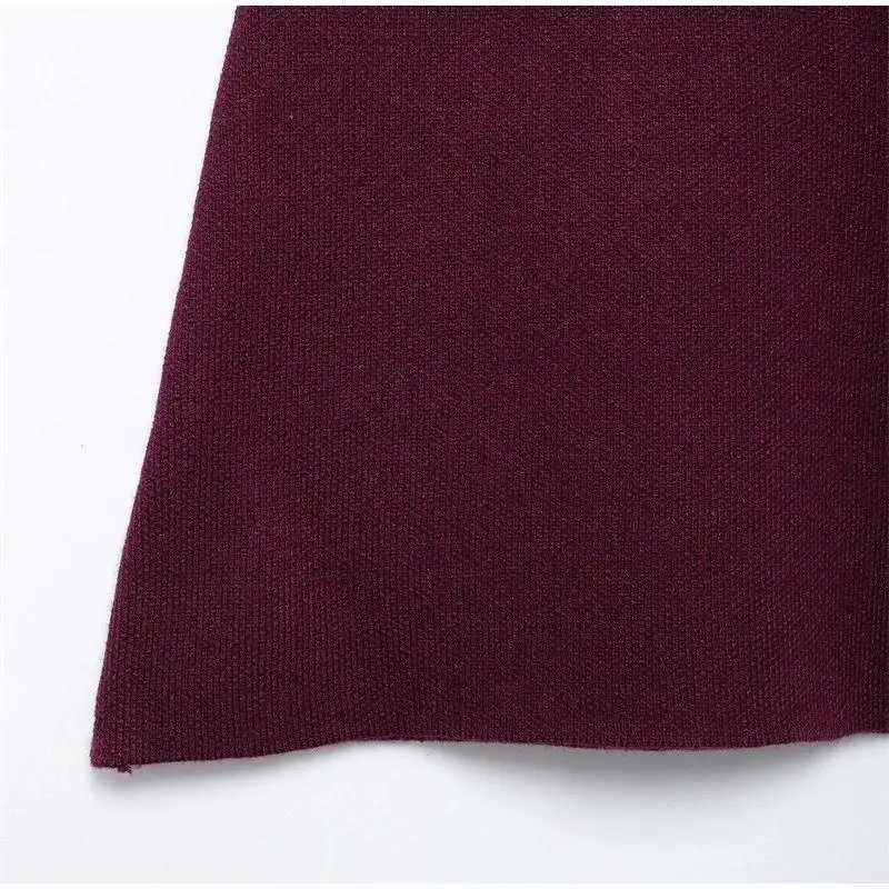 Burgundy Skirts Woman Short Autumn Solid Skinny Female A-line Short Skirt Elegant Office Lady Casual