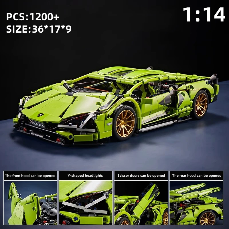 Sports Supercars Building Block Model Set Racing Car Puzzle Racing Enthusiasts Children Friends Birthday Toys Collection Gift