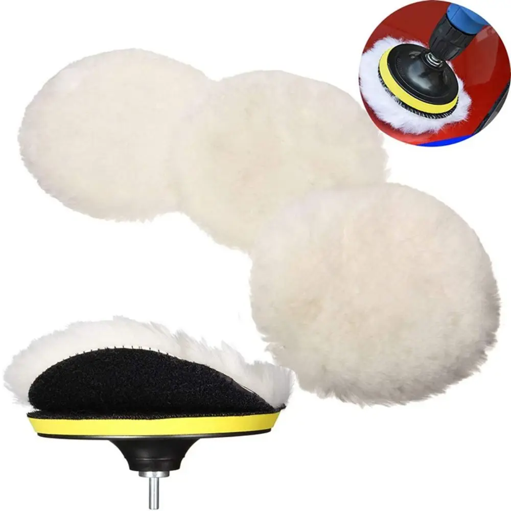 

3/4/5/6/7 Inch Faux Wool Buffing Pads Polishing Wheel Paint Waxing Buffing Clean Pad Car Washing Reusable Disc Polishing Pad