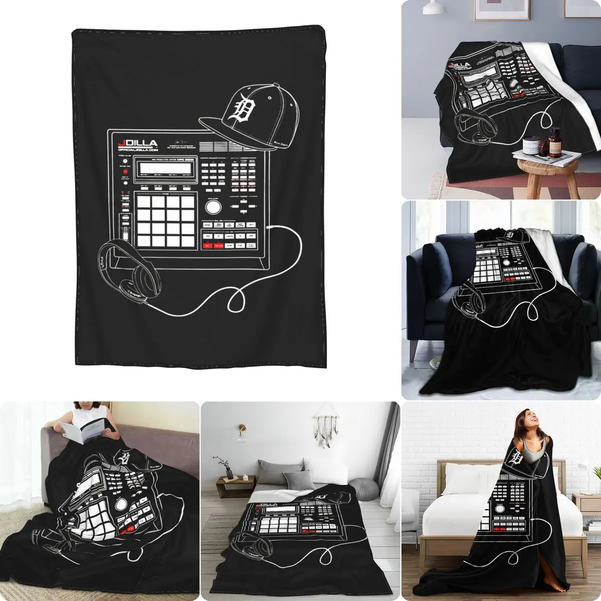 J Dilla Merch Drum Machine Beat Akai Mpc Hip Hop Rap Ultra-Soft Micro Fleece Blanket Sofa Decorative