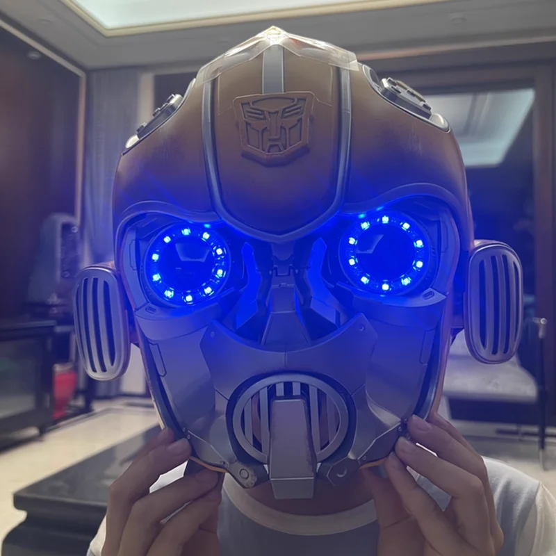 Bumblebee 1:1 Helm Transformers Echte Anime Fiugre Wearable Gezicht Veranderende Met Luidsprekers Model Poppen Decor Speelgoed Cadeau