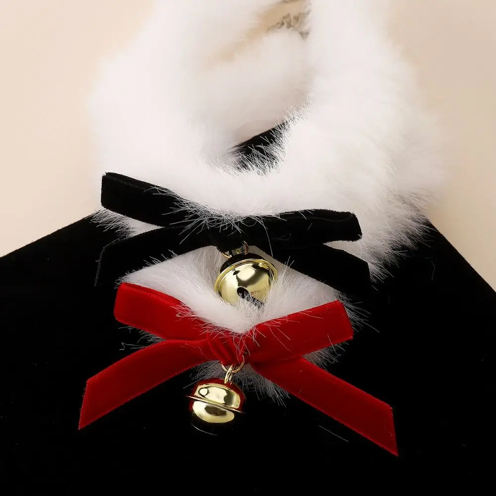 Gargantilla de felpa de árbol de Navidad, collar con colgante de lazo dulce y moderno, bola de pelo, cadena de clavícula de Navidad Vintage, regalo de Navidad