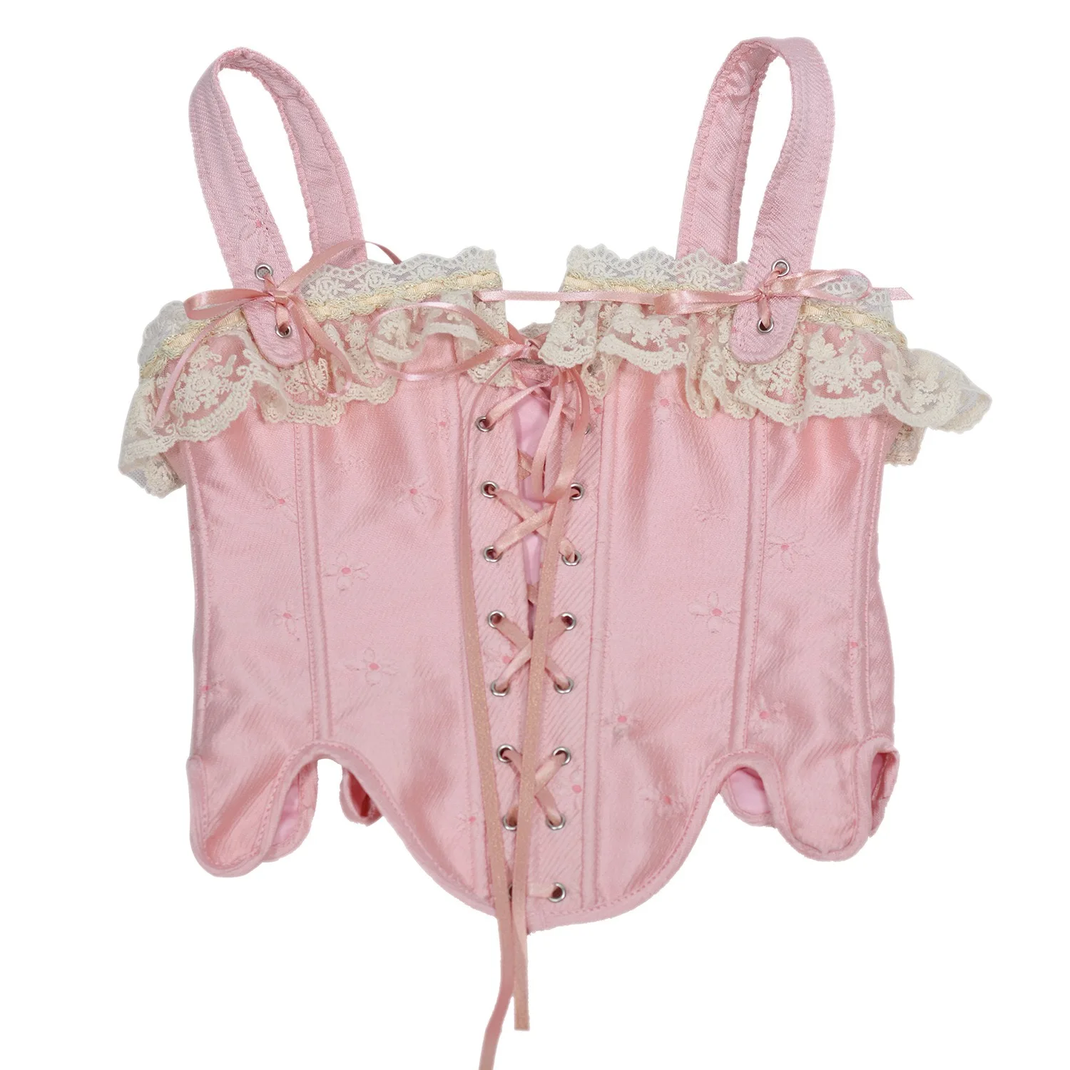 Palace fashion versatile elegant jacquard playful lace pink waist corset corset Renaissance waist corset