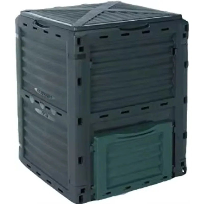 300L Durable Plastic Garden Compost Bin Outdoor Easy Assembly Composting Container Backyard Composter