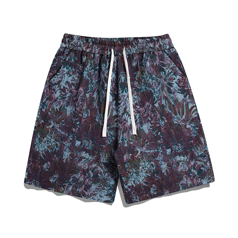 Neue Sommer Herren Stil mittlere Taille lose elastische Krawatte Blumen drucken Freizeit hose klassische Mode Pendler All-Match-Shorts