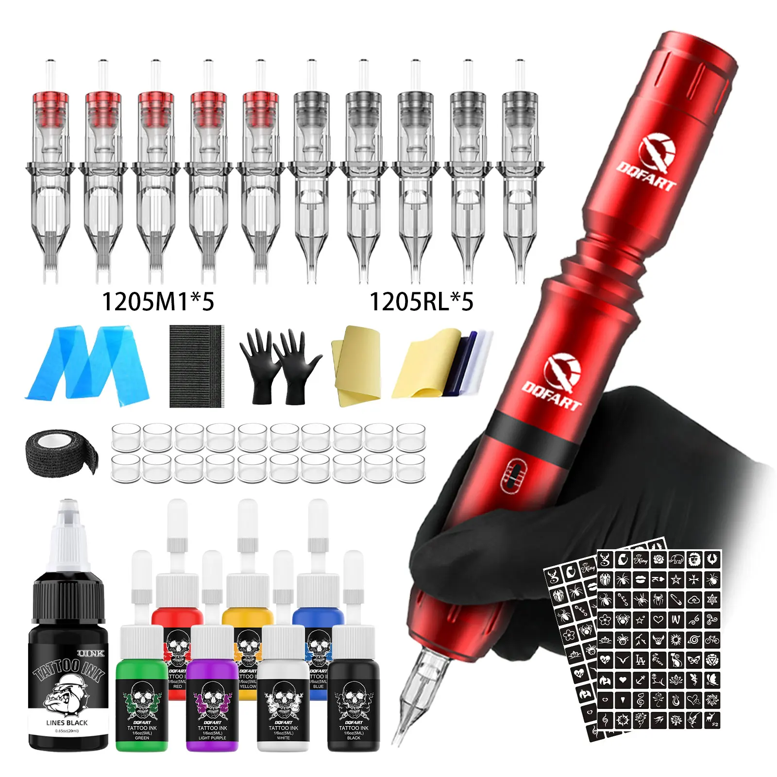 

DQFART Wireless Tattoo Kit, Professional Tattoo Pen Kit, Complete Tattoo Gun Kit for Beginners, Tattoo Supplies