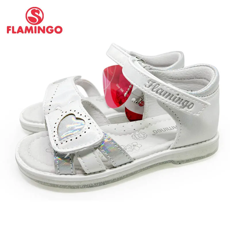 

FLAMINGO Summer kinder sandalen Hook& Loop Flat Arched Design Chlid Casual Princess Shoes Size 26-31 For Girls 221S-Z6-2763