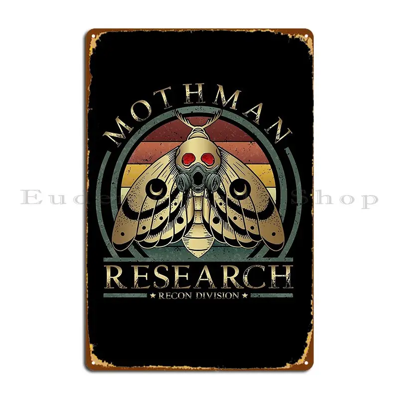 Mothman Research Recon Division Unique Military Style Retro Badge Metal Sign Club Party Club Designer Tin Sign Poster