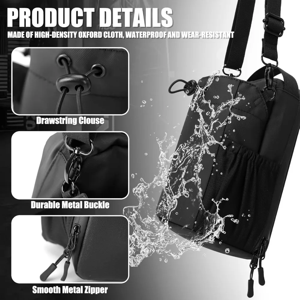 Magnetic Gym Bag,Magnetic Water Bottle Holder,Gym Pouch with Phone Pocket & Strap, Strong Workout Bag for Gym,Travel