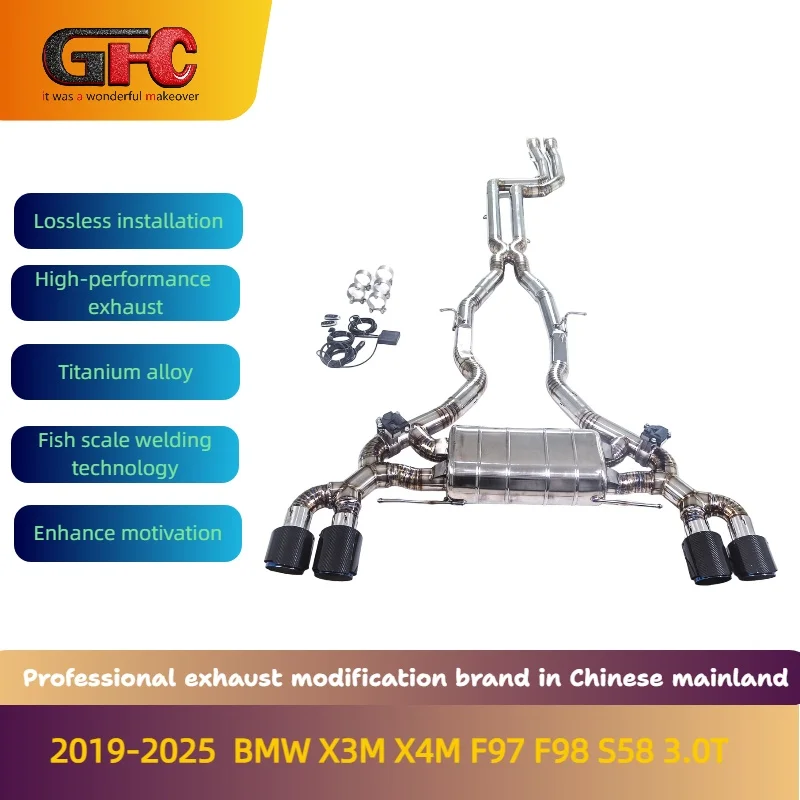 

Высокопроизводительная выхлопная система GFC Catback из титанового сплава для BMW X3M X4M F97 F98 S58 3.0T (2019-2025)